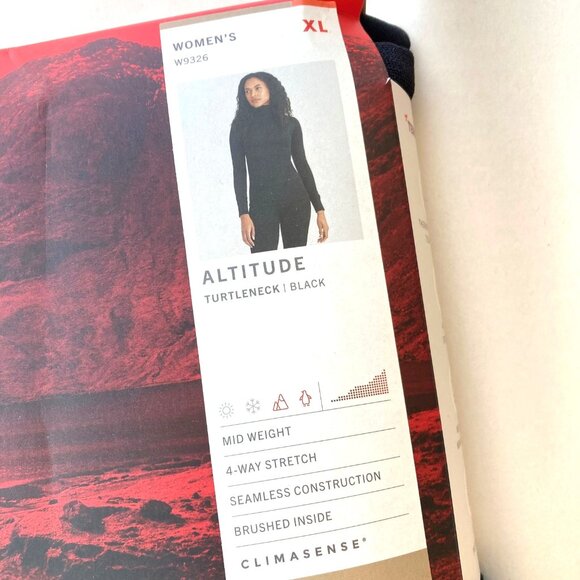 TERRAMAR Altitude 3.0 Base Layer Turtleneck Top Women's XL Black NWT - Picture 3 of 7